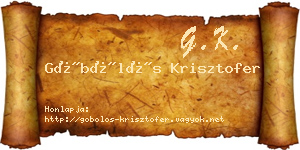Göbölös Krisztofer névjegykártya