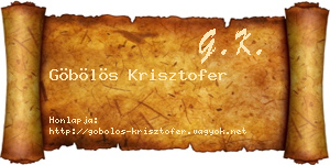 Göbölös Krisztofer névjegykártya